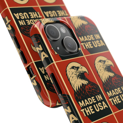 American Eagle Tough Phone Case, Patriotic Phone Cover, Made in USA Protective Case, Eagle Design Phone Accessory, Gift for Veterans