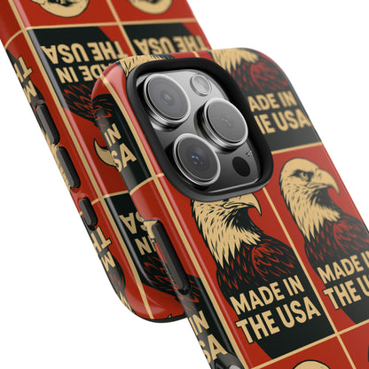 American Eagle Tough Phone Case, Patriotic Phone Cover, Made in USA Protective Case, Eagle Design Phone Accessory, Gift for Veterans